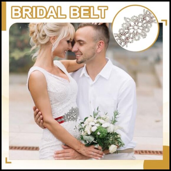 Sparkly Crystal Rhinestone Bridal Belt Sash for Wedding Dress main image 7